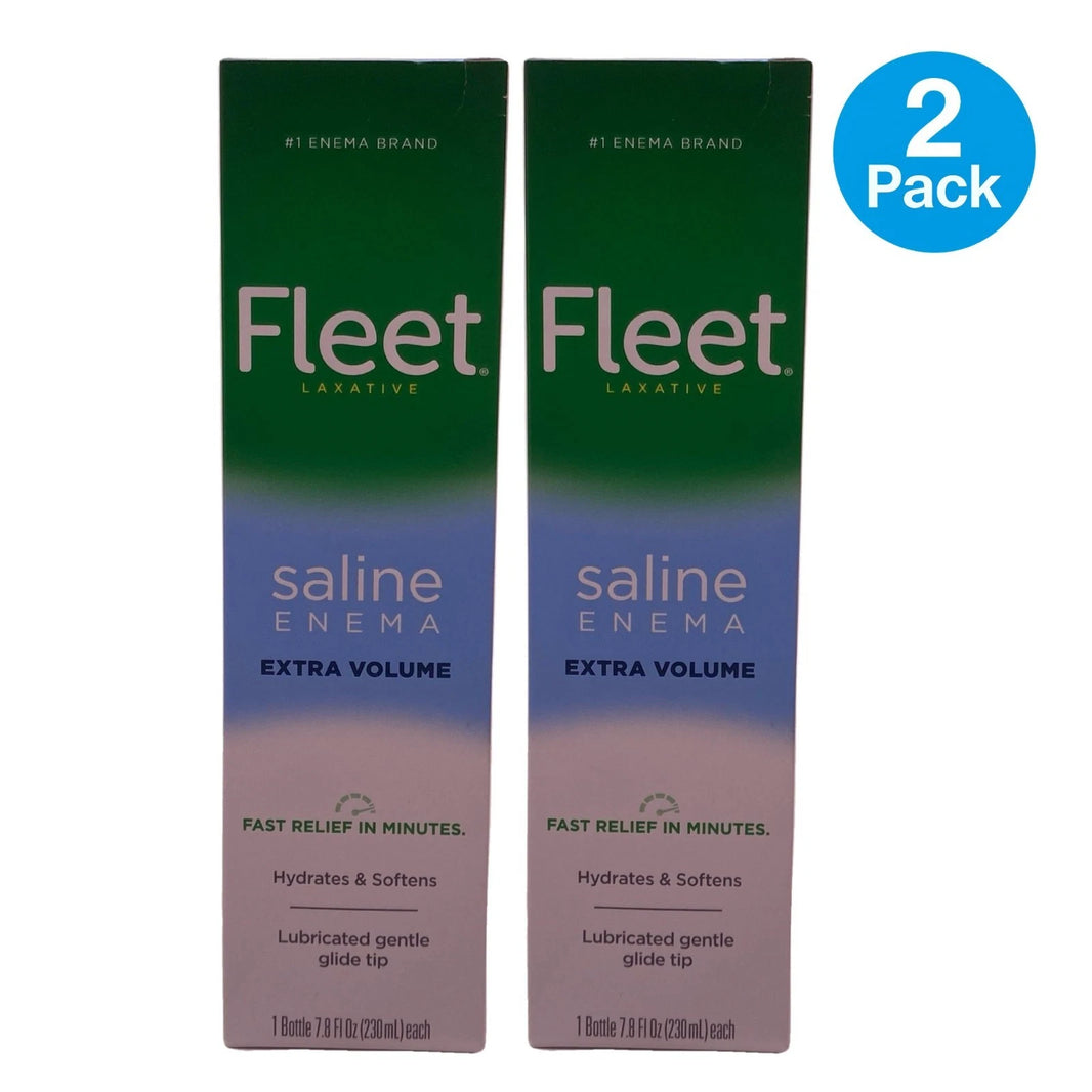 Fleet Saline Enema Extra Volume 7.8 fl oz 2 Pack New EXP 08/28