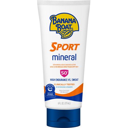 Banana Boat Sport 100% Mineral Sunscreen Lotion SPF 50, 6oz