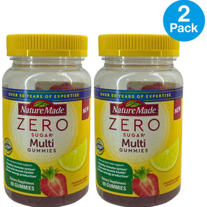 Nature Made Zero Sugar Multi Gummies Strawberry Lemonade 90 Ct 2 Pack New