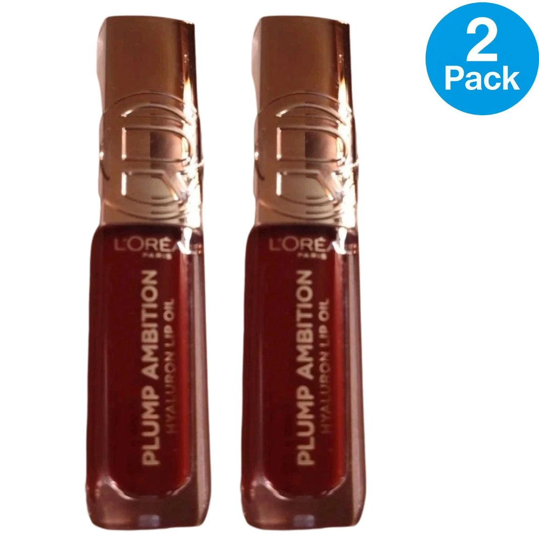 L'Oréal Plump Ambition Hyaluron Lip Oil 0.16 Oz #390 Cherry Cherie 2 Pack New
