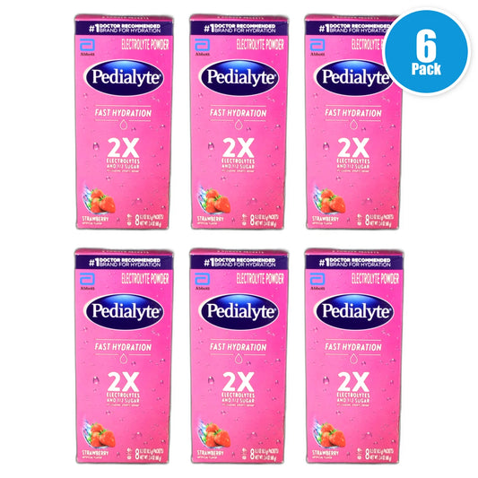 Pedialyte Fast Hydration Electrolyte Powder Strawberry Exp 12/26 Pack of 6 New