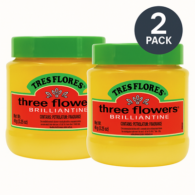 Three Flowers Brilliantine Hair Groom 3.25 oz – Pack of 2 Classic Shine