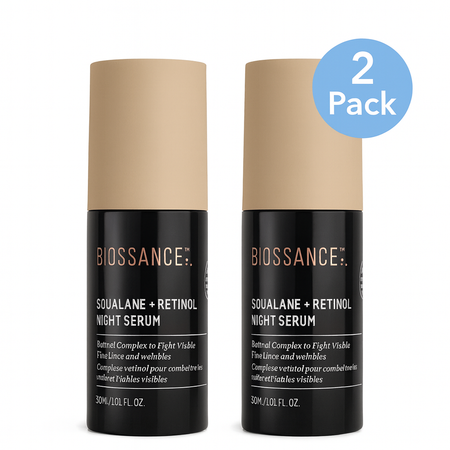 Biossance Squalane + Retinol Night Serum 30mL 2 Pack New