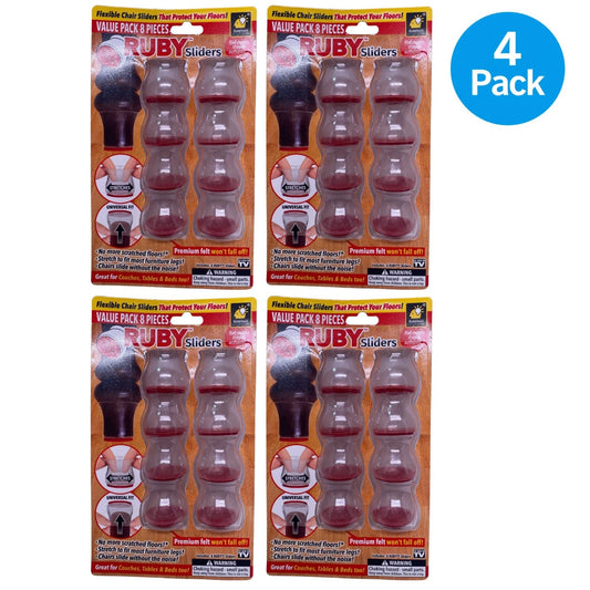 Ruby Sliders Furniture Floor Protectors 8pc Value Pack 4 Pack New