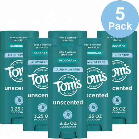 Tom’s of Maine Unscented Deodorant – NEW Pack of 5 (3.25 oz each)