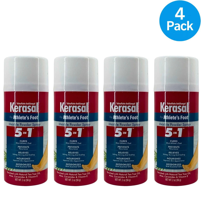 Kerasal Athlete’s Foot Invisible Powder Spray 2 Oz 4 Pack New