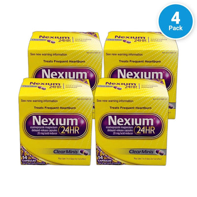 Nexium 24hr Clear Minis Acid Reducer 14 Relief 56 Total Exp 01/28 Pack of 4 New