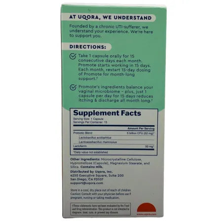 Uqora Promote Proactive Regimen Part 3 Urinary Care 15 Capsules EXP 05/2026