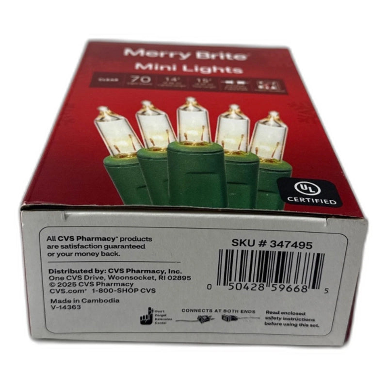 Merry Brite Count Mini String Clear White Bulb 210 Total Pack of 3 New