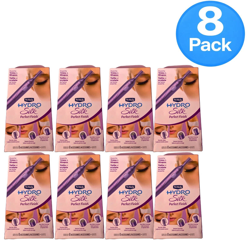 Schick Hydro Silk Perfect Finish 8-in-1 Grooming Kit for Women 8 Pack with razor and grooming tools