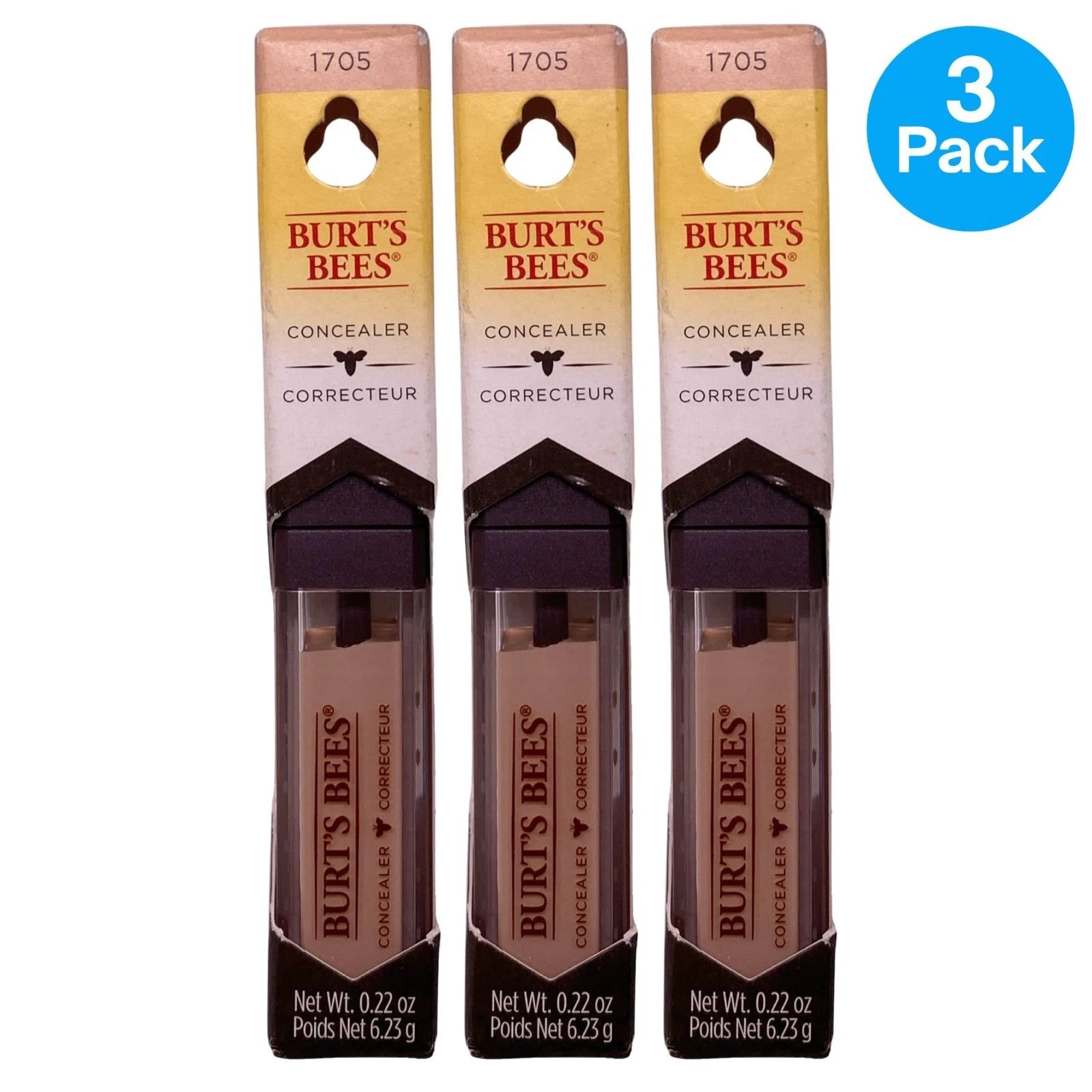 Burt's Bees Concealer 1705 3 Pack Natural Creamy Coverage