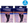 Copper Fit Energy Hydrating Compression Socks Infused L/XL Men Women 2 Pack New