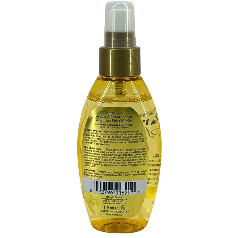 OGX Renewing + Argan Oil of Morocco Weightless Dry Oil Mist 4 Fl Oz 3 Pack New