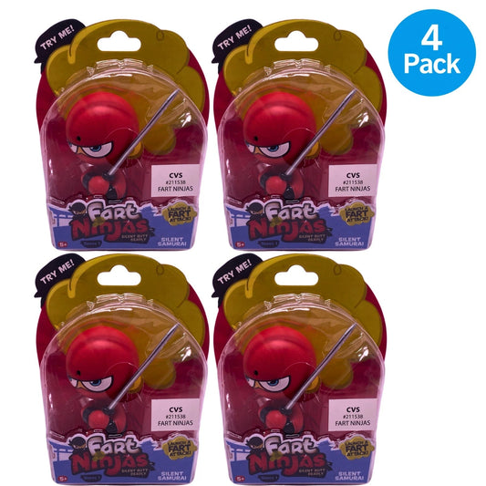 Fart Ninjas Series 1 Silent Samurai Motion Activated Figure 4 Pack New