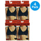 Slick Chicks Front Zip Wireless Bra Adjustable Straps Black 2XL 4 Pack New