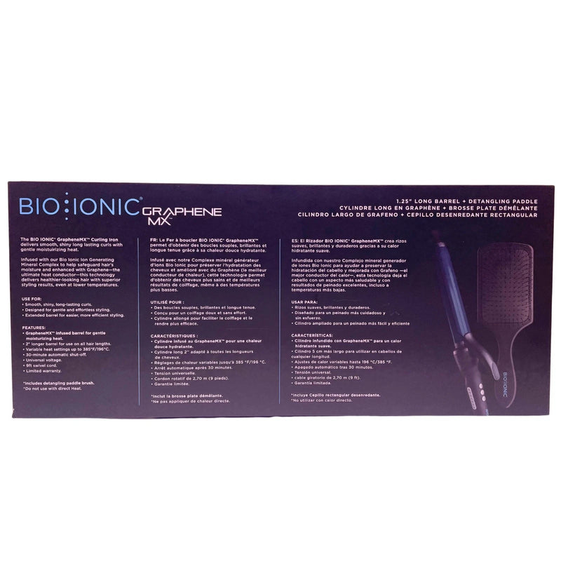 Bio Ionic GrapheneMX 1.25" Curling Iron & Brush Kit New