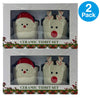 Christmas Ceramic Tidbit Bowls Set Holiday Santa & Reindeer 2 Pack Bundle