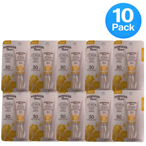 Hawaiian Tropic Sunscreen Lip Balm SPF 30 Pineapple Scent 0.35 oz 10 Pack New