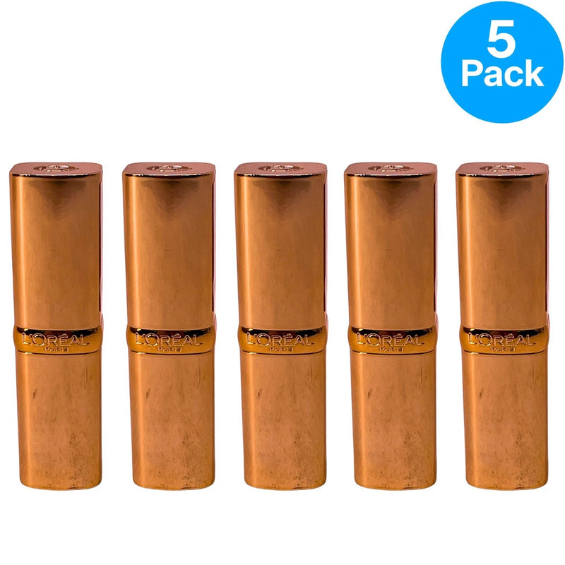 L'Oreal Colour Riche Lipstick 410 Volcanic Red 0.13 oz - 5 Pack Bundle Set