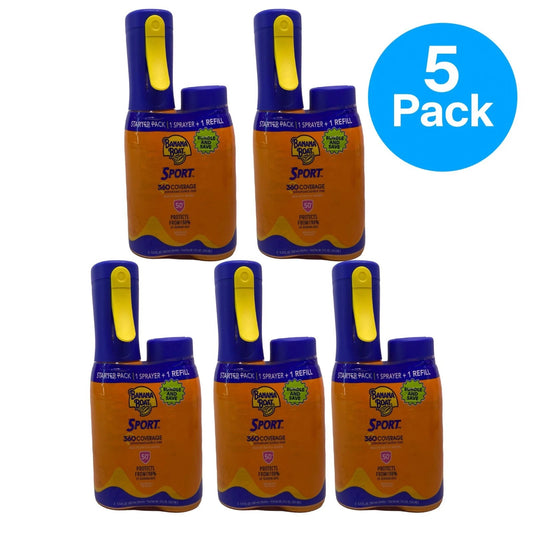 Banana Boat SPF 50 Sport 360 Spray 11 Oz 5 Pack New Exp 12/2026