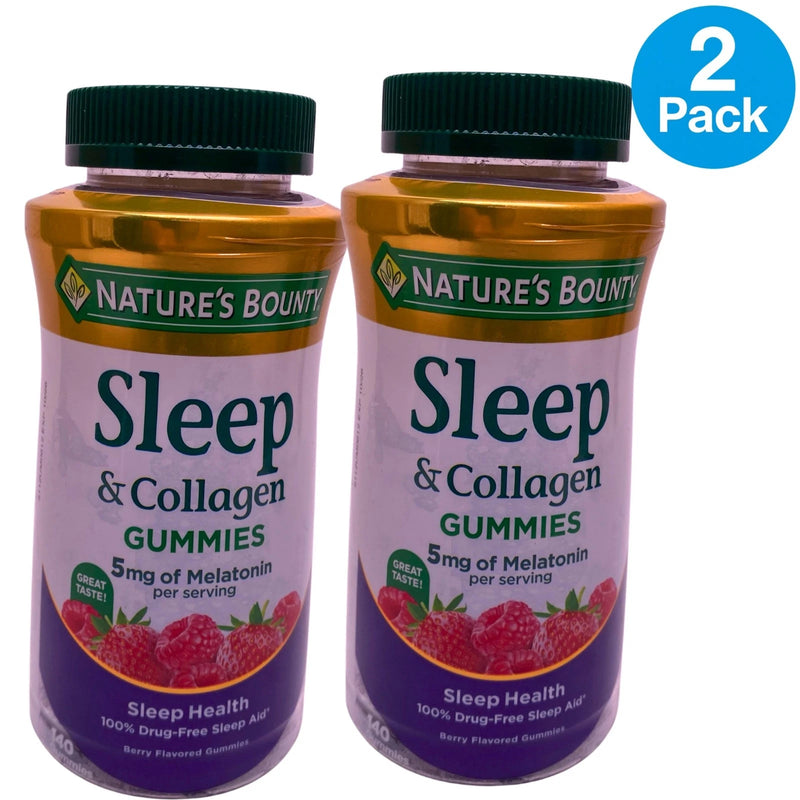 Nature's Bounty Sleep & Collagen Gummies 5 mg Melatonin 100 mg Collagen Berry