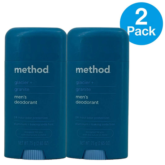 Method Men's Glacier Granite Aluminum-Free Deodorant 2-Pack 2.65 oz bottles