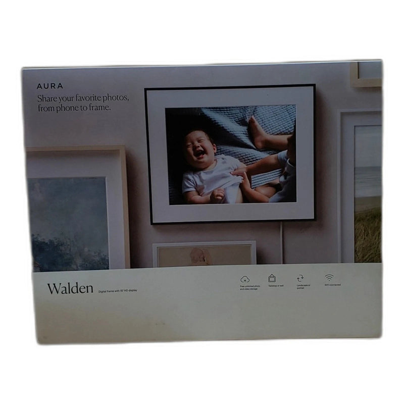 Aura Home AF110-MBLK Walden 15 Inch Digital WiFi Photo Frame Matted New