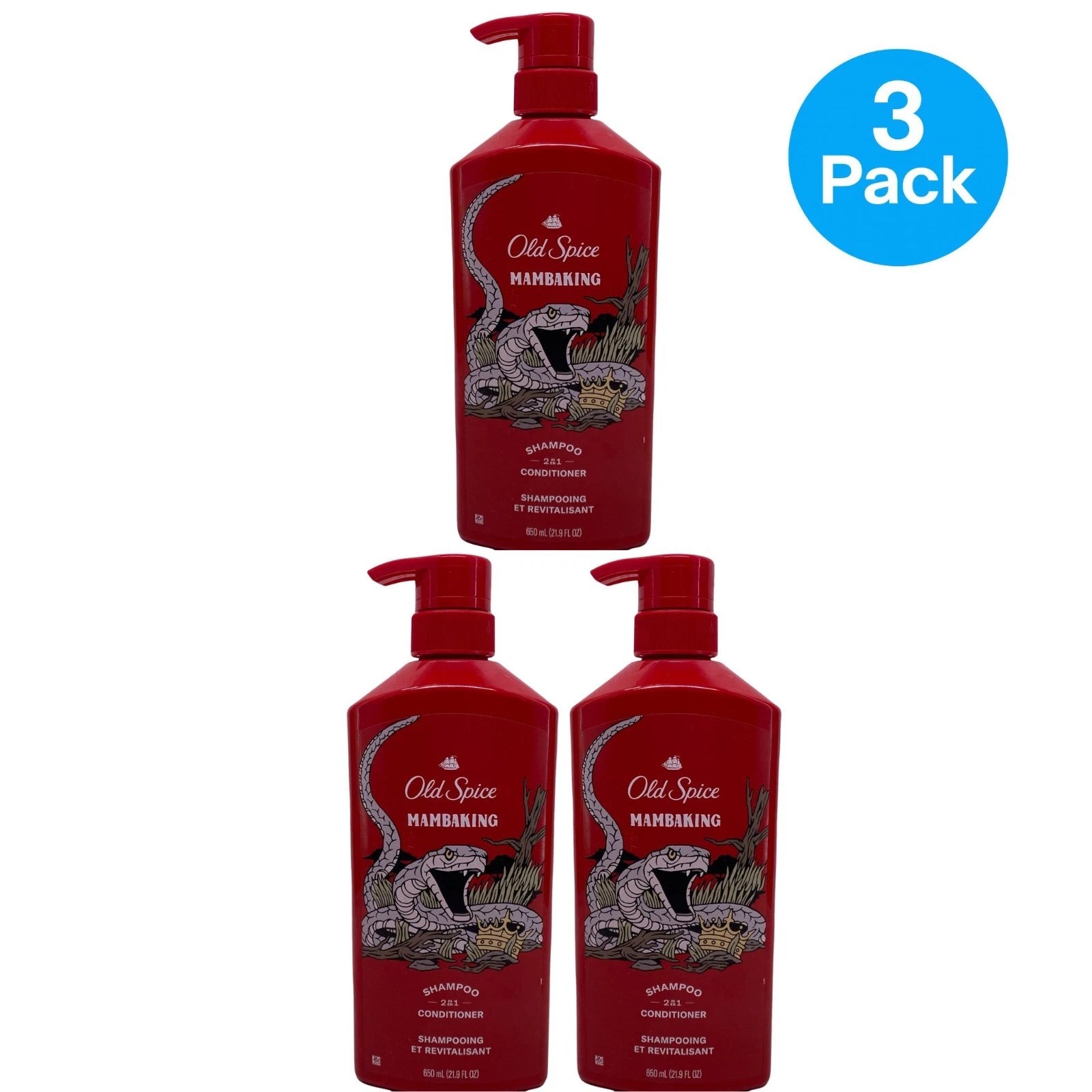 Old Spice Mambaking 2in1 Shampoo Conditioner 21.9 oz 3 Pack New
