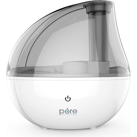 Pure Enrichment® MistAire™ Silver Ultrasonic Cool Mist Humidifier - Lasts Up to 25 Hours, Whisper-Quiet Overnight Operation, 360° Mist Nozzle, Easy-Fill Tank, & Auto Safety Shut-Off