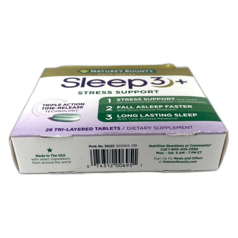 Nature's Bounty Sleep Stress Support Sleep3 Maximum Strength Exp 02/27 New