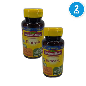 Nature Made High Absorption Turmeric 30 Support 60 Total Exp 05/27 Pack of 2 New