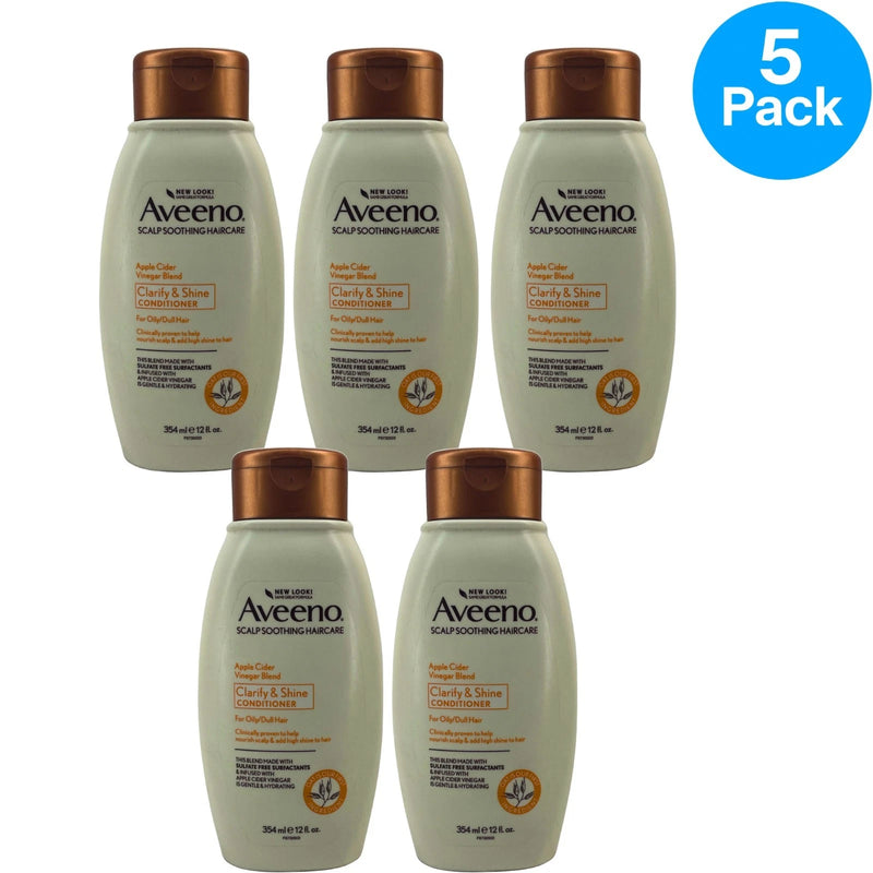Aveeno Apple Cider Vinegar Clarify & Shine Conditioner 12 fl oz 5 Pack New