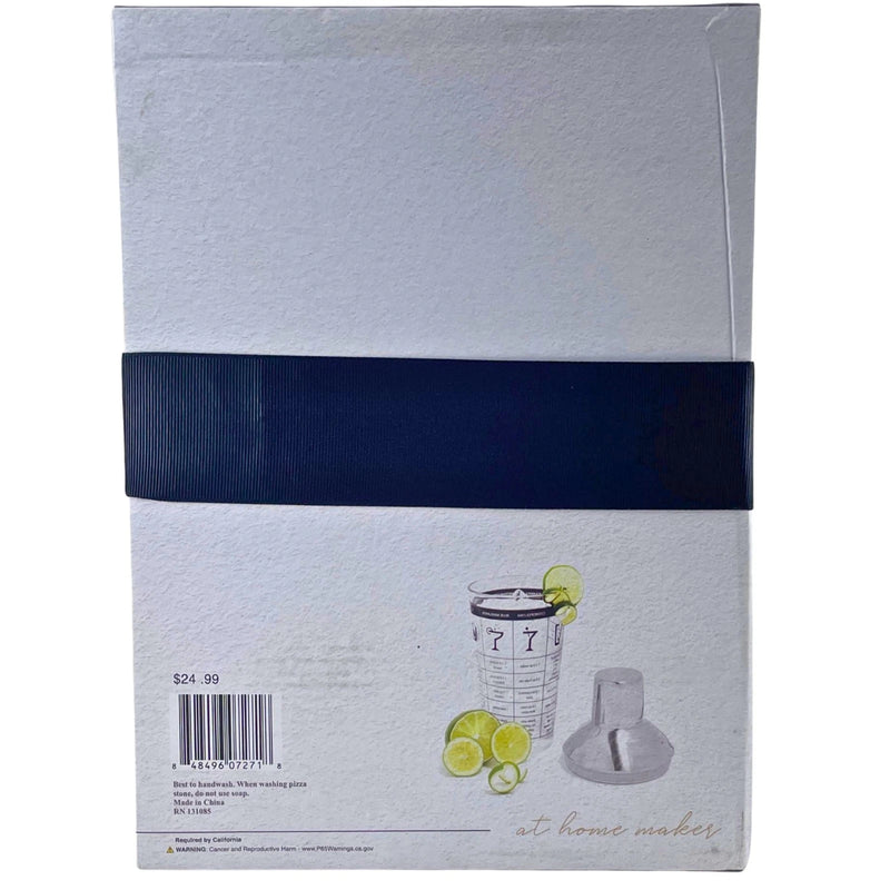 At Home Bar Slàinte Premium Glass Cocktail Shaker Jigger Muddler Spoon 1 Pack