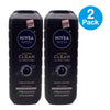 NIVEA Men Active Clean 3-in-1 Body Wash Charcoal 16.9 oz 2 Pack New