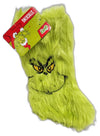 The Grinch Furry Fuzzy Christmas Stocking Green Holiday Decor 9.5 Pack of 2 New