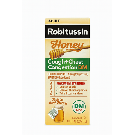 Robitussin Honey Cough + Chest Congestion DM 8 fl oz 1 Pack New 1