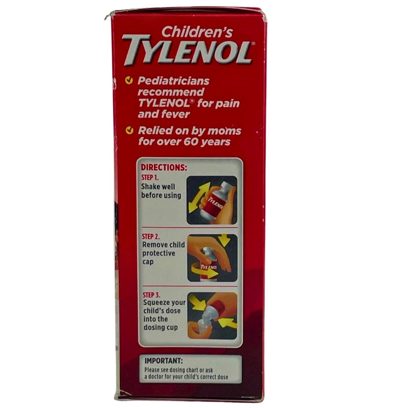 Children's Tylenol Pain + Fever Oral Suspension Dye-Free Natural Apple 2 Pack