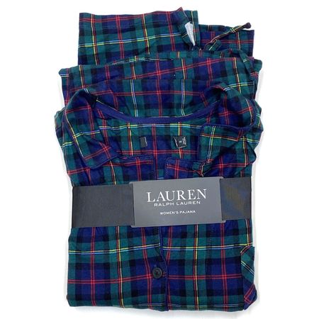 Lauren Ralph Lauren Womens Sleepwear Pajama Set Black Label Plaid Tartan 4