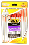 BIC Cristal Xtra Smooth Ball Pen Medium Point 1.0mm Red 10ct Pack of 6 New