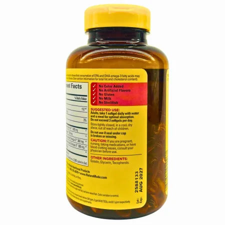 Nature Made Fish Oil 1200 mg 100 Softgels Omega-3 Heart Support – New 3