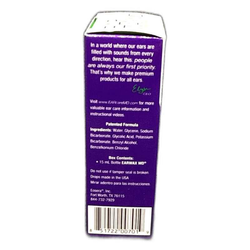 eosera Ear Wax MD Dissolving Drops Ear Wax Removal Exp 12/36 Pack of 3 New