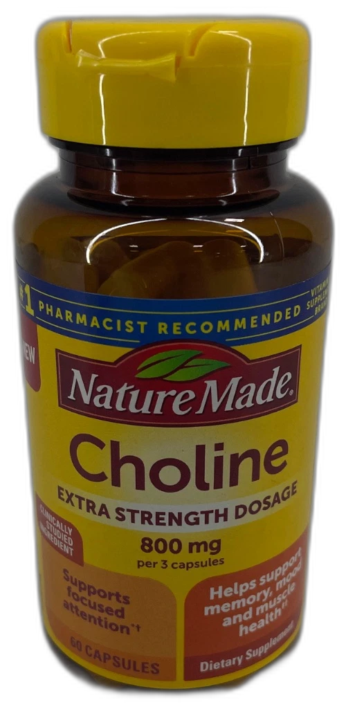 Nature Made Choline Extra 800mg 120 120 Total Exp 01/27 Pack of 2 New