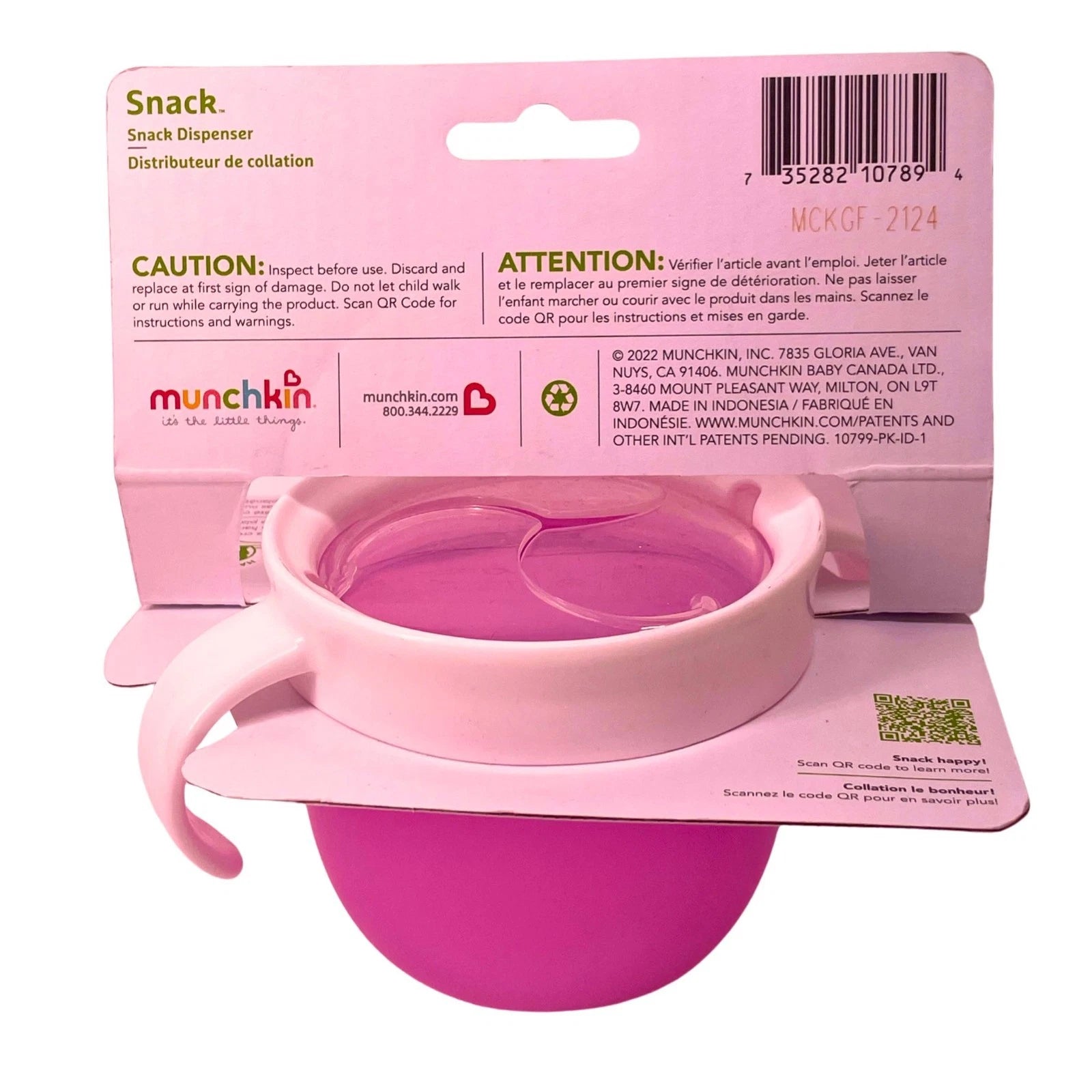 Munchkin Snack Catcher Cup 12M+ BPA Free 2 Pack New