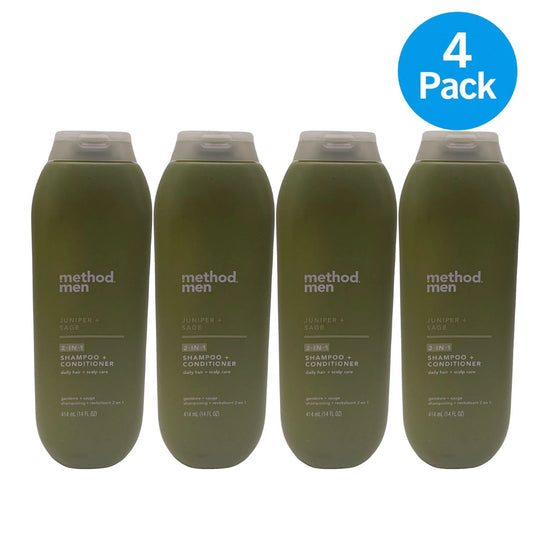 Method Men 2-in-1 Shampoo Conditioner 14 fl oz 4 Pack New