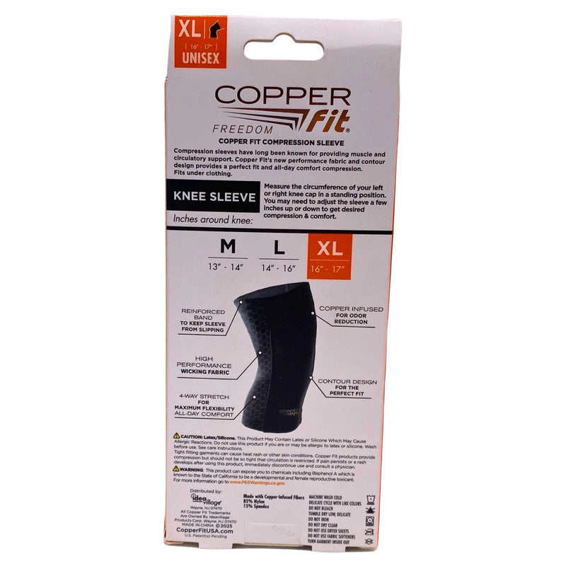 Copper Fit Freedom Knee Compression Sleeve Unisex Copper Infused XL