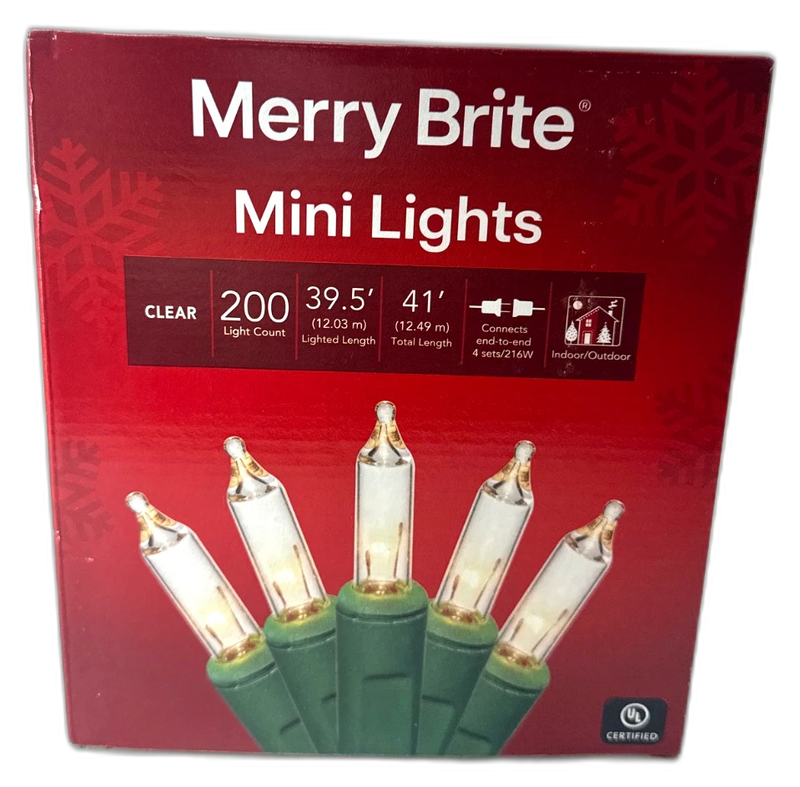 Merry Brite Mini Lights Christmas Tree Clear Bulbs 1800 Total Pack of 3 New