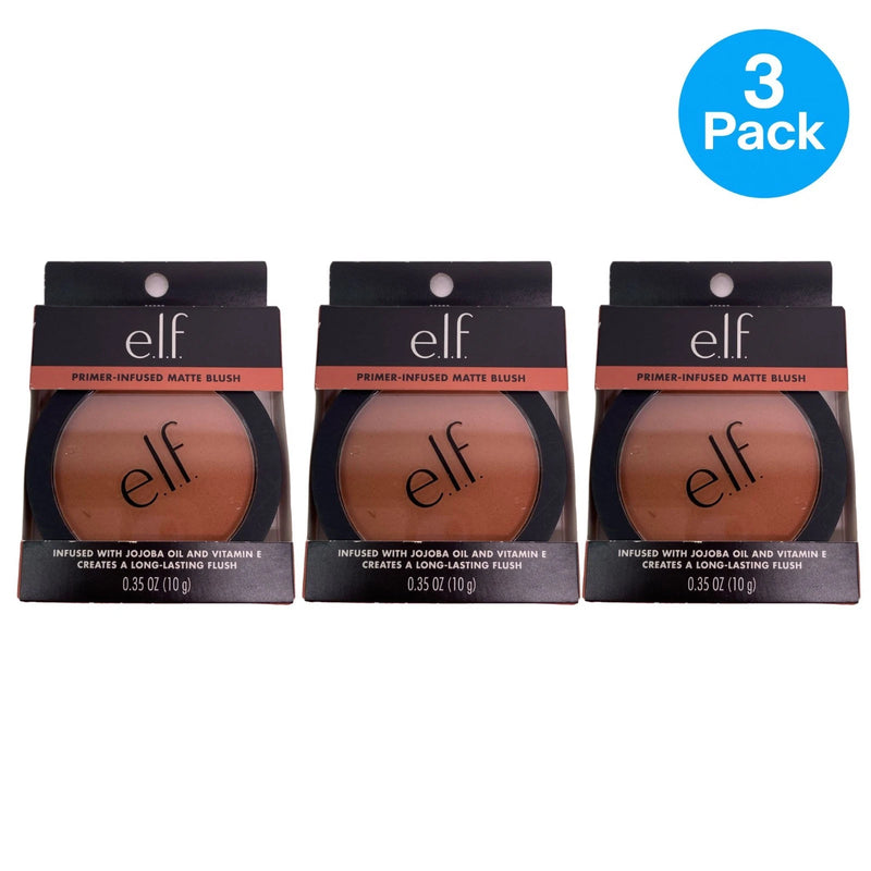 e.l.f. Primer Infused Matte Blush 0.35 oz 3 Pack New Shade 83092