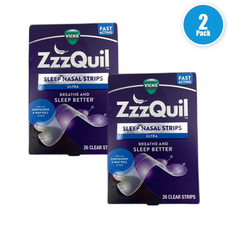 Vicks ZzzQuil Ultra Sleep Nasal Breathe 52 Total Exp 12/27 Pack of 2 New