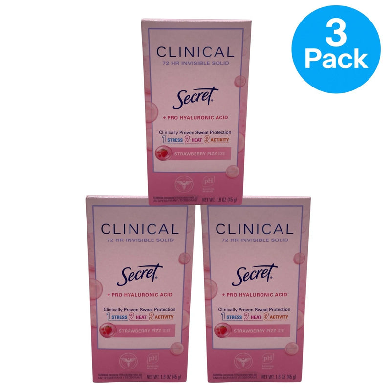 Secret Clinical 72HR Invisible Solid Deodorant 1.6oz 3 Pack New Exp 05/27