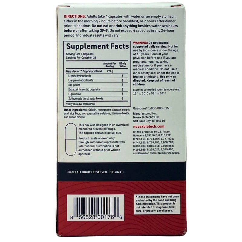Novex Biotech GF-9 84 Capsules 2 Pack Exp 08/2026